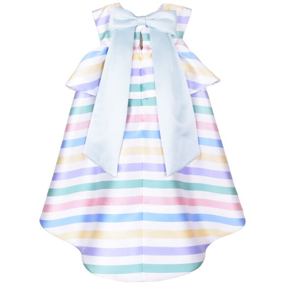 Hucklebones Striped Bow Trapeze Dress - Size 4Y - Picture 1 of 6